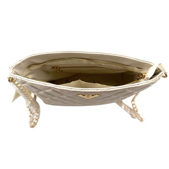 Valentino Orlandi NWT Bone Quilted Vegan Leather Cross Body Handbag Purse $278 - Picture 8 of 14